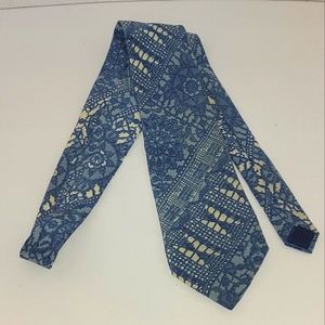 Vakko Abstract Blue 100% Silk Tie